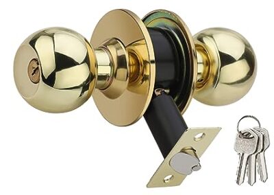 Cylindrical Latch Tubular Door Knob Lock with 3 Keys